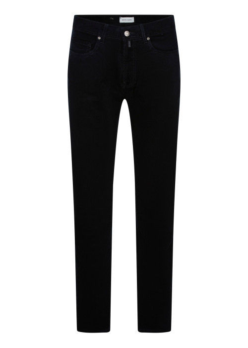 Pantalon en coton en velours côtelé bleu nuit...