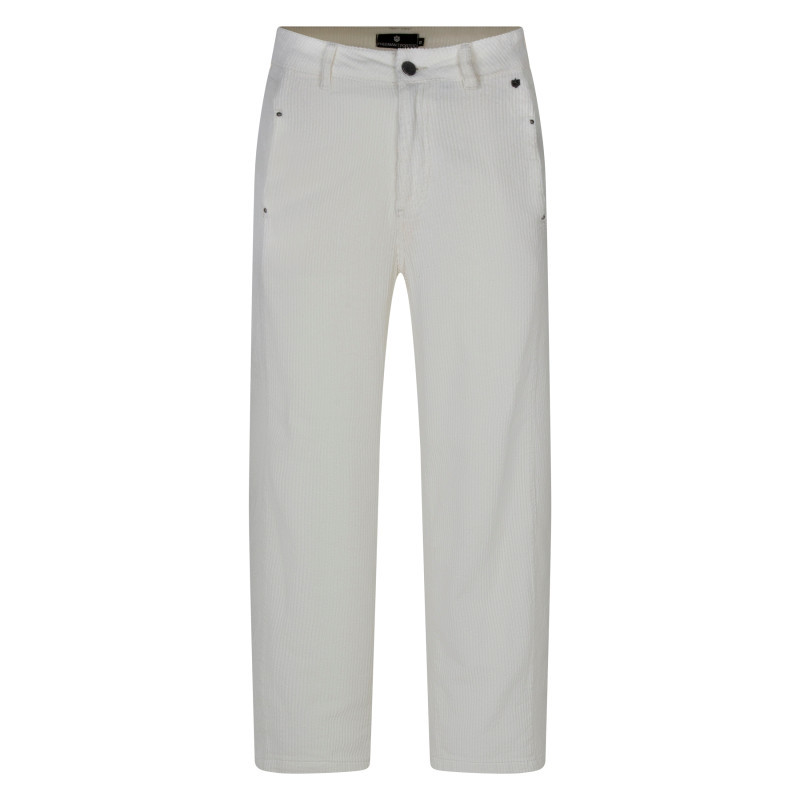 Freeman - Pantalon 4 Poches Blanc à Coupe Ample Pourvu D'une Fermeture Par Zip Et Bouton - Blanc