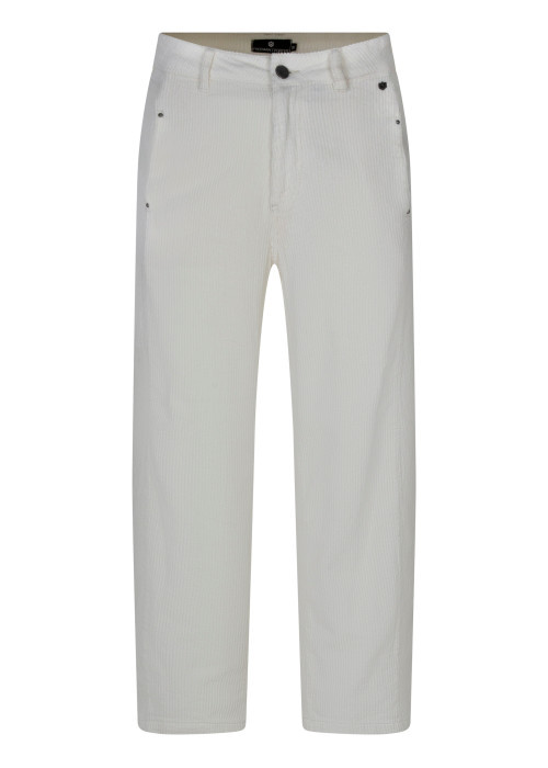 Pantalon 4 poches blanc à coupe ample pourvu...