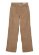 Thumbnail Pantalon en coton beige coupe bootcut pourvu de poches plaquées