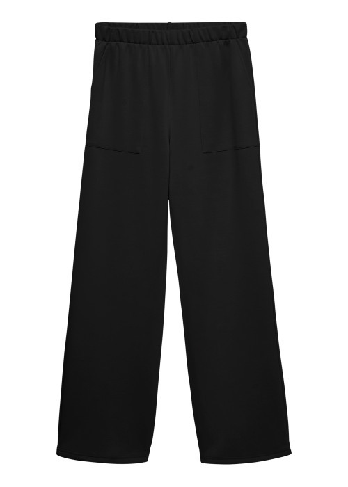 Pantalon chino noir à coupe bootcut pourvu...