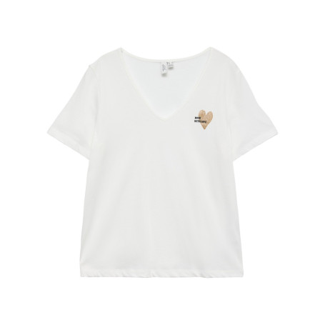 T-shirt en coton biologique blanc à coupe...