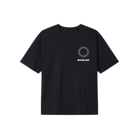 T-shirt noir à col rond en coton orné d'un...