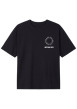 Thumbnail T-shirt noir à col rond en coton orné d'un imprmé logotypé au dos