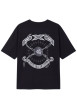 Thumbnail T-shirt noir à col rond en coton orné d'un imprmé logotypé au dos - Image 2