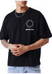 Thumbnail T-shirt noir à col rond en coton orné d'un imprmé logotypé au dos - Image 3