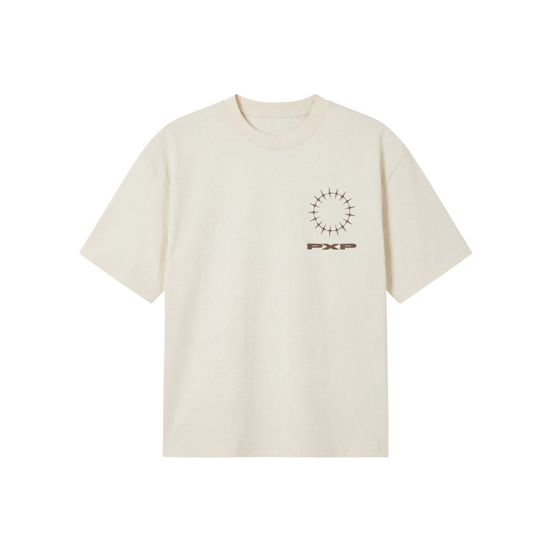 Project X - T-shirt Blanc à Col Rond En Coton Agrémenté D'un Imprmé Logotypé Au Dos - Beige Project X - T-shirt Blanc à Col Rond En Coton Agrémenté D'un Imprmé Logotypé Au Dos - Beige