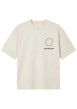 Thumbnail T-shirt blanc à col rond en coton agrémenté d'un imprmé logotypé au dos