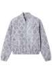 Thumbnail Veste bomber à motifs losanges géométriques gris et noir à coupe large