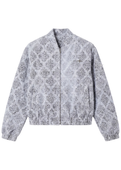 Veste bomber à motifs losanges géométriques...
