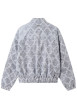 Thumbnail Veste bomber à motifs losanges géométriques gris et noir à coupe large - Image 2