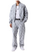 Thumbnail Veste bomber à motifs losanges géométriques gris et noir à coupe large - Image 5