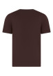 Thumbnail T-shirt en coton brun à coupe droite pourvu d'un fin col rond - Image 2