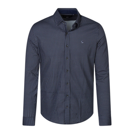 Chemise bleu marine à motifs floraux dotée...