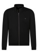 Thumbnail Sweat zippé en coton mélangé stretch noir pourvu d'un col semi-montant