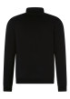 Thumbnail Sweat zippé en coton mélangé stretch noir pourvu d'un col semi-montant - Image 2