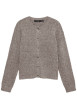 Thumbnail Gilet taupe à coupe droite pourvu d'un col rond et de manches longues