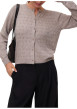 Thumbnail Gilet taupe à coupe droite pourvu d'un col rond et de manches longues - Image 2