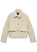 Thumbnail Blouson écru à coupe droite pourvu d'un col à revers et de manches longues