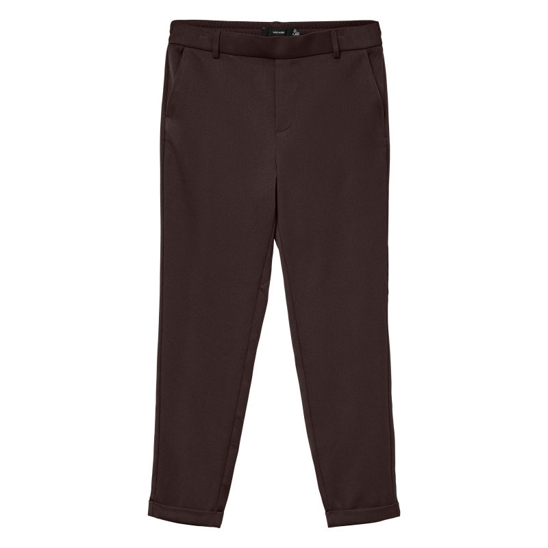 Vero Moda - Pantalon Chino Marron à Coupe Droite Pourvu D'une Taille élastiquée - Marron