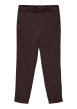 Thumbnail Pantalon chino marron à coupe droite pourvu d'une taille élastiquée