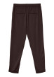 Thumbnail Pantalon chino marron à coupe droite pourvu d'une taille élastiquée - Image 2