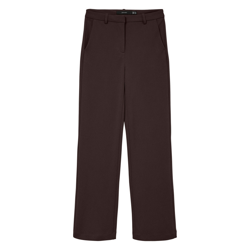 Vero Moda - Pantalon Chino Marron à Coupe Droite Pourvu D'une Fermeture Par Zip Et Agrafe - Marron
