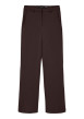 Thumbnail Pantalon chino marron à coupe droite pourvu d'une fermeture par zip et agrafe