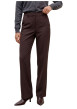 Thumbnail Pantalon chino marron à coupe droite pourvu d'une taille élastiquée - Image 3