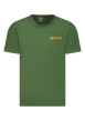 Thumbnail T-shirt en coton biologique vert imprimé à coupe droite pourvu d'un col rond
