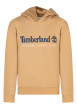 Thumbnail Sweat à capuche en coton mélangé beige à coupe droite avec un logo bleu