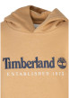Thumbnail Sweat à capuche en coton mélangé beige à coupe droite avec un logo bleu - Image 3