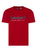 Thumbnail T-shirt en coton rouge imprimé à coupe droite muni d'un col rond