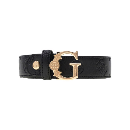 Ceinture noire en similicuir avec motif...