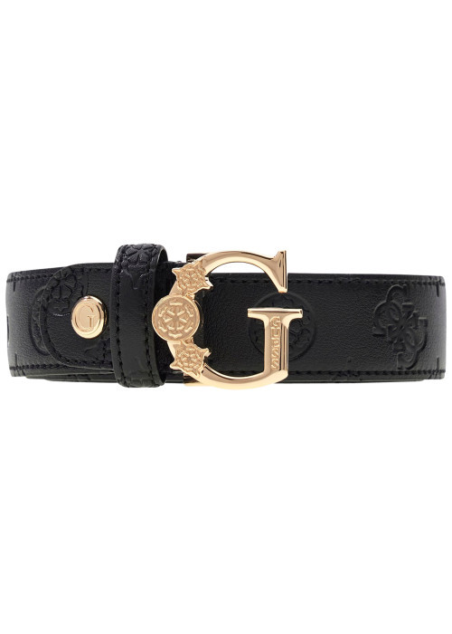 Ceinture noire en similicuir avec motif...