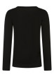 Thumbnail T-shirt noir à coupe droite pourvu d'un col v et de manches longues - Image 2