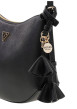 Thumbnail Sac à main porté épaule noir avec breloques pompoms en simili-cuir - Image 4