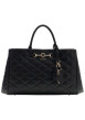 Thumbnail Grand sac cabas à porté main noir matelassé avec des détails dorés