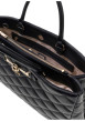 Thumbnail Grand sac cabas à porté main noir matelassé avec des détails dorés - Image 4