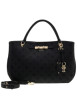 Thumbnail Sac à main noir en simili-cuir gauffré avec des breloques cloutées Guess