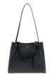 Thumbnail Sac à main Lorella noir porté épaule avec motifs monogrammes