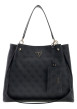 Thumbnail Sac à main Lorella noir porté épaule avec motifs monogrammes - Image 2
