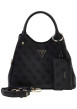 Thumbnail Sac à main noir Lorella à motifs avec une fermeture zippée et un bouton-pression