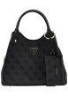 Thumbnail Sac à main noir Lorella à motifs avec une fermeture zippée et un bouton-pression - Image 2