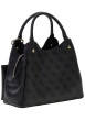 Thumbnail Sac à main noir Lorella à motifs avec une fermeture zippée et un bouton-pression - Image 3