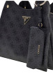 Thumbnail Sac à main noir Lorella à motifs avec une fermeture zippée et un bouton-pression - Image 5