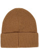 Thumbnail Bonnet en tricot côtelé camel à un revers orné du logo brodé - Image 2