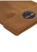 Thumbnail Bonnet en tricot côtelé camel à un revers orné du logo brodé - Image 3