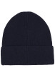 Thumbnail Bonnet en tricot côtelé bleu nuit avec un revers orné du logo brodé - Image 2