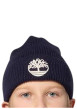 Thumbnail Bonnet en tricot côtelé bleu nuit avec un revers orné du logo brodé - Image 4